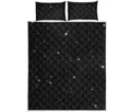 Black Space Print Quilt Bed Set