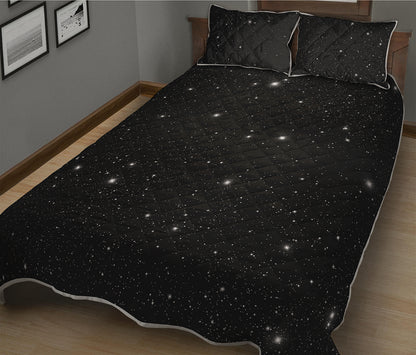 Black Space Print Quilt Bed Set
