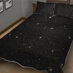 Black Space Print Quilt Bed Set