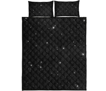 Black Space Print Quilt Bed Set