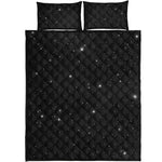 Black Space Print Quilt Bed Set