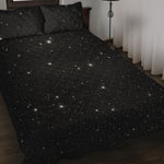 Black Space Print Quilt Bed Set