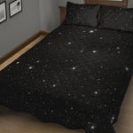 Black Space Print Quilt Bed Set