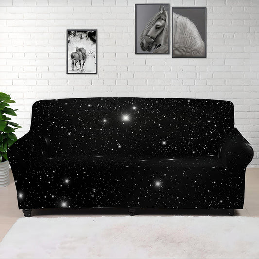 Black Space Print Sofa Cover