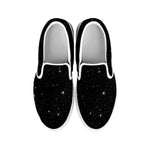 Black Space Print White Slip On Shoes