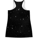 Black Space Print Women's Racerback Tank Top