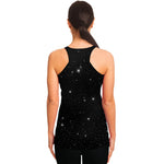 Black Space Print Women's Racerback Tank Top