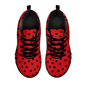 Black Spots Ladybird Pattern Print Black Sneakers