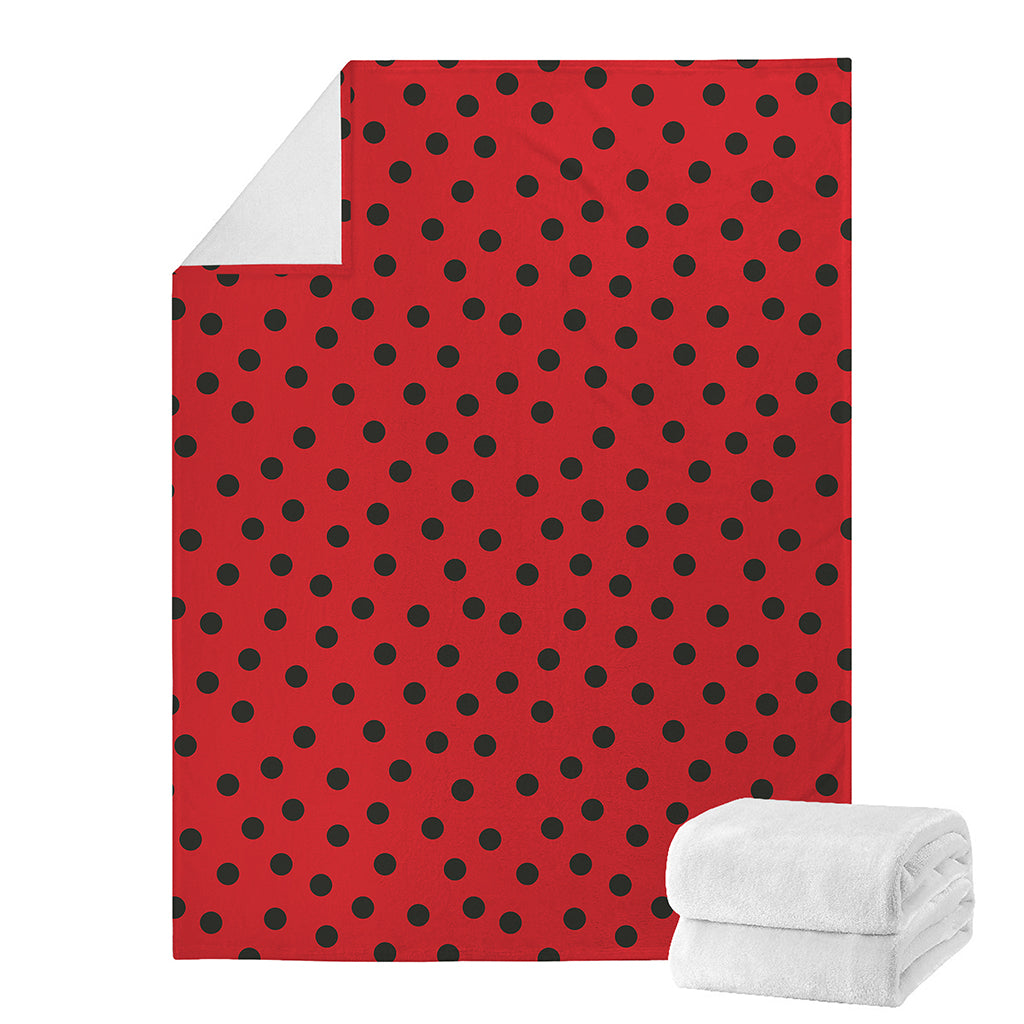 Black Spots Ladybird Pattern Print Blanket