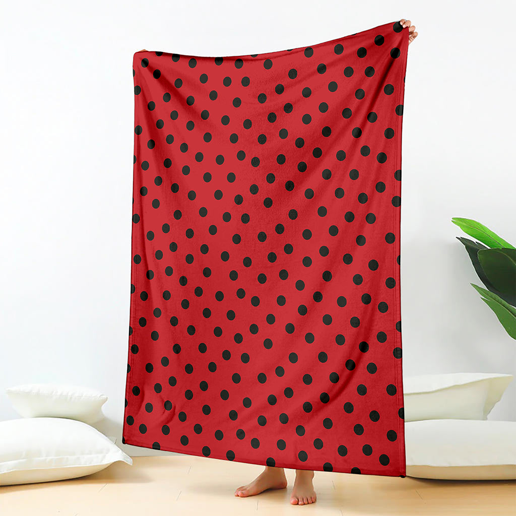 Black Spots Ladybird Pattern Print Blanket