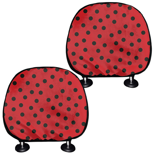 Black Spots Ladybird Pattern Print Car Headrest Covers