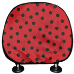 Black Spots Ladybird Pattern Print Car Headrest Covers