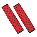 Black Spots Ladybird Pattern Print Car Seat Belt Covers