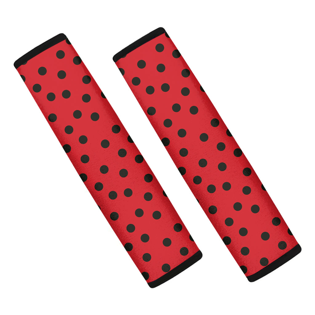 Black Spots Ladybird Pattern Print Car Seat Belt Covers