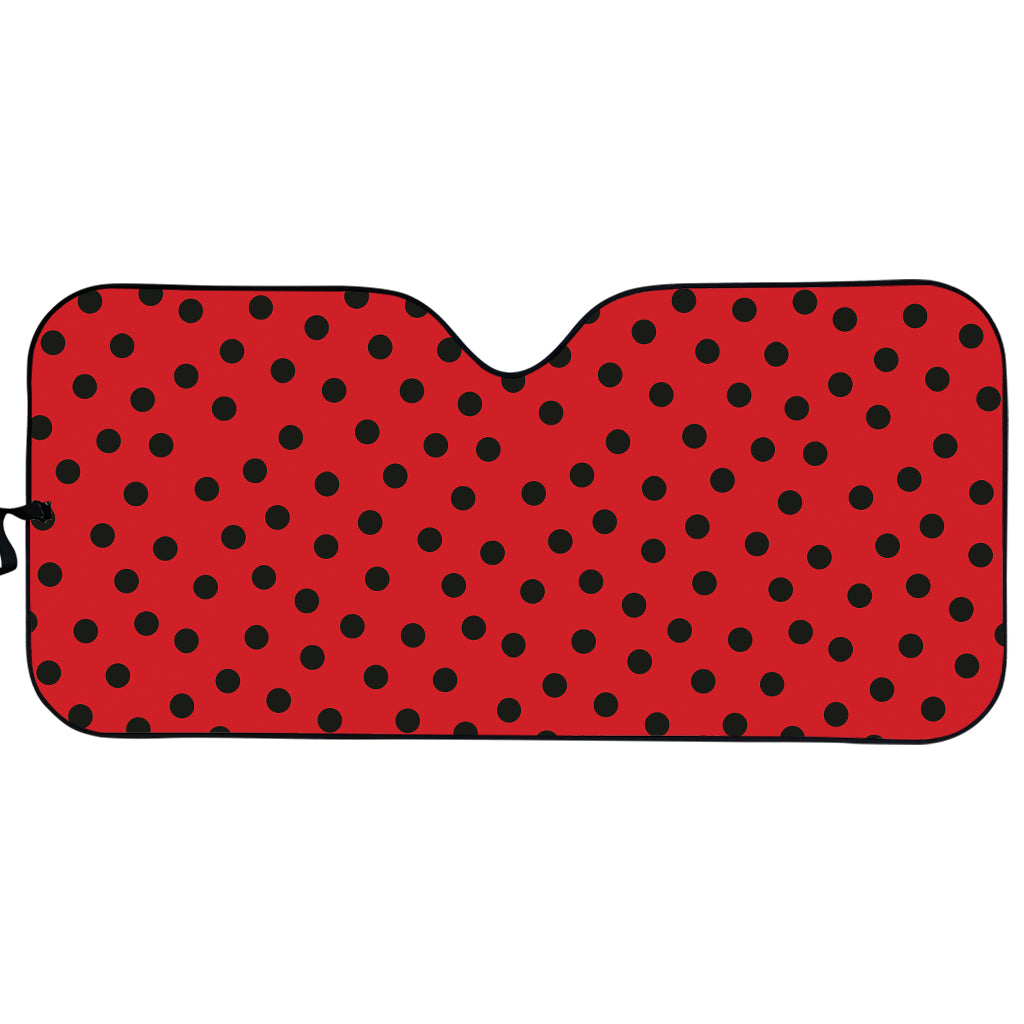 Black Spots Ladybird Pattern Print Car Sun Shade