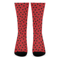 Black Spots Ladybird Pattern Print Crew Socks