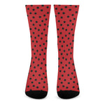 Black Spots Ladybird Pattern Print Crew Socks