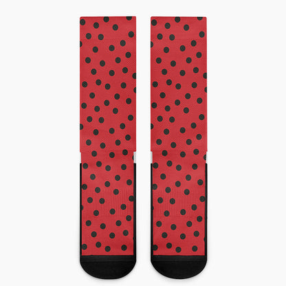 Black Spots Ladybird Pattern Print Crew Socks