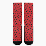 Black Spots Ladybird Pattern Print Crew Socks