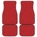 Black Spots Ladybird Pattern Print Front and Back Car Floor Mats