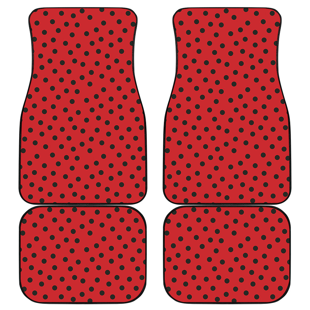 Black Spots Ladybird Pattern Print Front and Back Car Floor Mats
