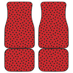 Black Spots Ladybird Pattern Print Front and Back Car Floor Mats