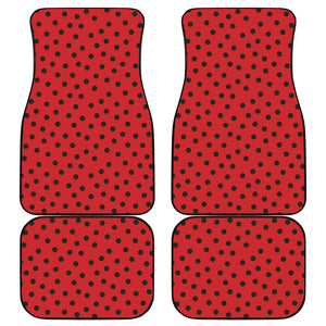 Black Spots Ladybird Pattern Print Front and Back Car Floor Mats