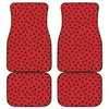 Black Spots Ladybird Pattern Print Front and Back Car Floor Mats