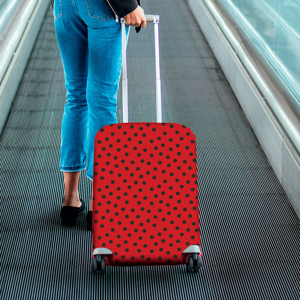 Black Spots Ladybird Pattern Print Luggage Cover