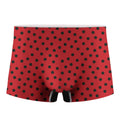 Black Spots Ladybird Pattern Print Men's Boxer Briefs