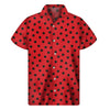 Black Spots Ladybird Pattern Print Men's Short Sleeve Shirt