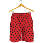 Black Spots Ladybird Pattern Print Men's Shorts