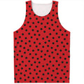 Black Spots Ladybird Pattern Print Men's Tank Top