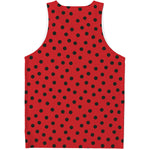 Black Spots Ladybird Pattern Print Men's Tank Top