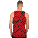 Black Spots Ladybird Pattern Print Men's Tank Top