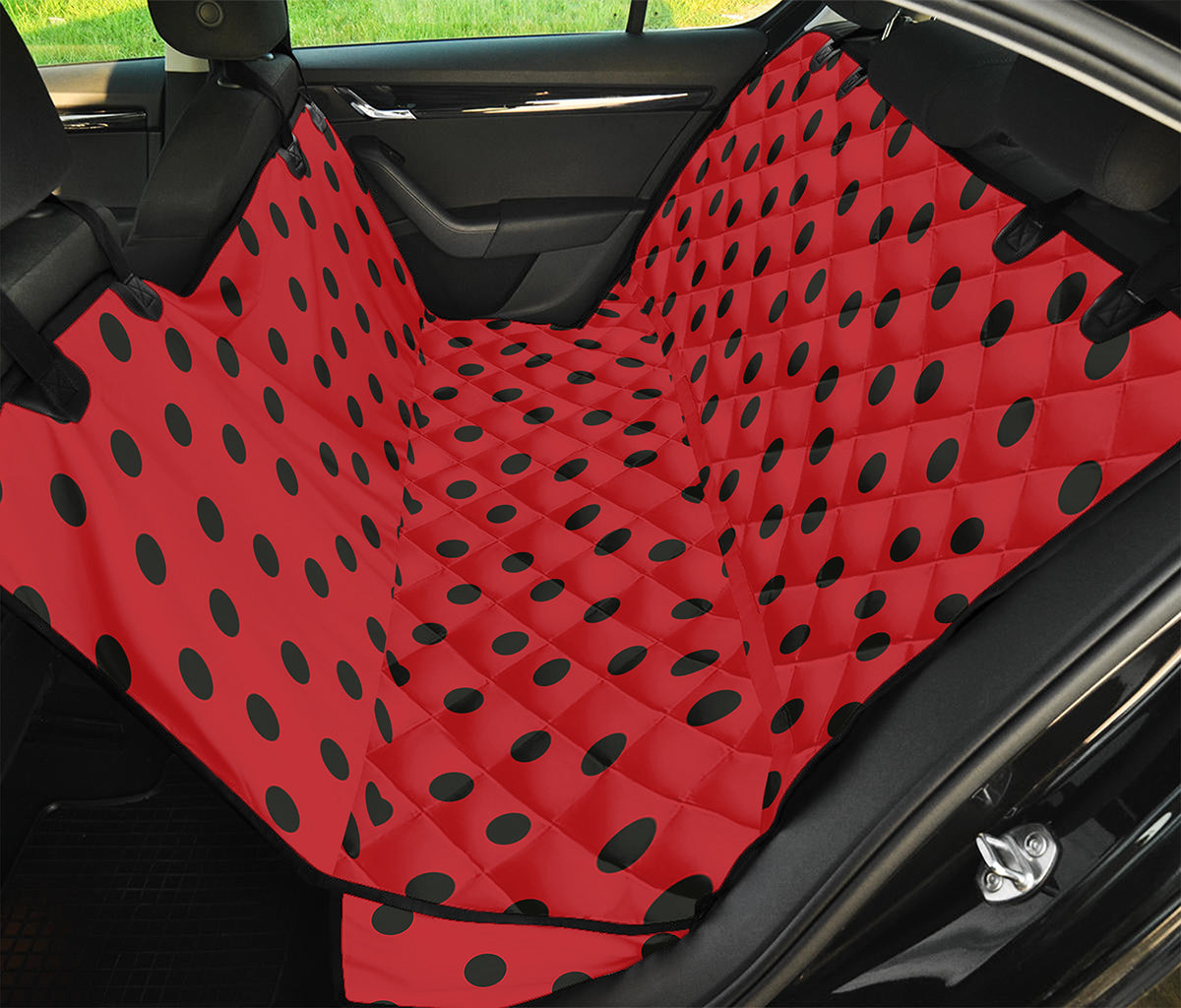 Black Spots Ladybird Pattern Print Pet Car Back Seat Cover