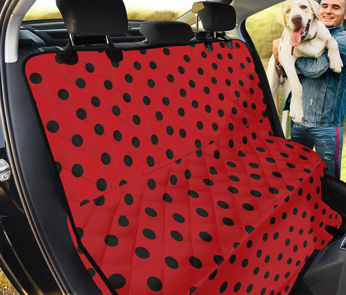 Black Spots Ladybird Pattern Print Pet Car Back Seat Cover