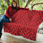 Black Spots Ladybird Pattern Print Quilt