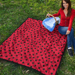 Black Spots Ladybird Pattern Print Quilt