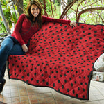 Black Spots Ladybird Pattern Print Quilt