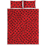 Black Spots Ladybird Pattern Print Quilt Bed Set