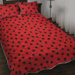 Black Spots Ladybird Pattern Print Quilt Bed Set