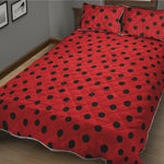 Black Spots Ladybird Pattern Print Quilt Bed Set