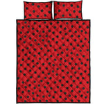 Black Spots Ladybird Pattern Print Quilt Bed Set