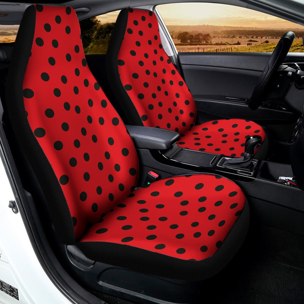 Black Spots Ladybird Pattern Print Universal Fit Car Seat Covers