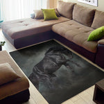 Black Stallion Horse Print Area Rug