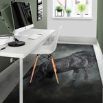 Black Stallion Horse Print Area Rug