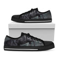 Black Stallion Horse Print Black Low Top Sneakers