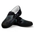 Black Stallion Horse Print Black Slip On Sneakers