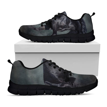 Black Stallion Horse Print Black Sneakers